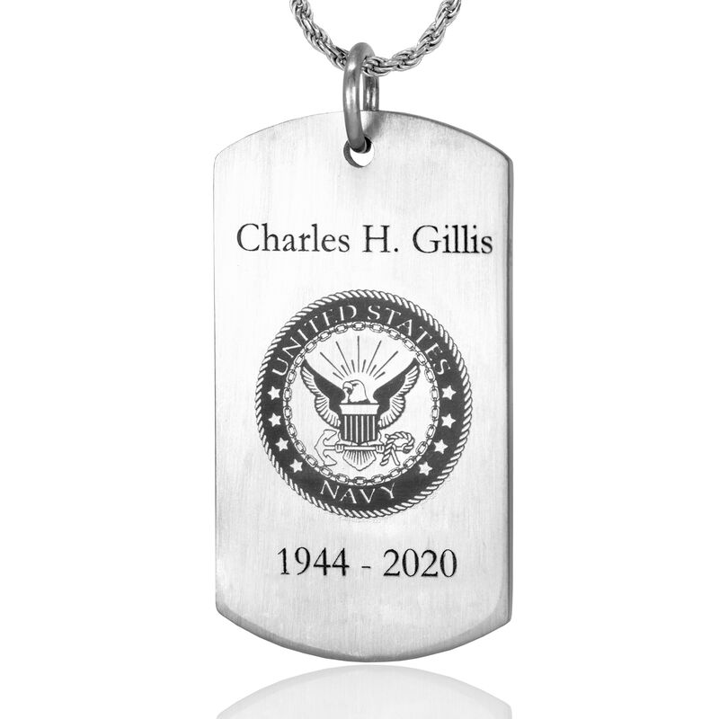 XL Stainless Steel Dog Tag w/ Key Ring