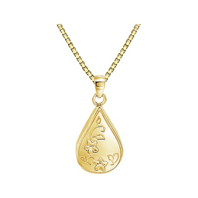 Etched Teardrop - Gold Plated