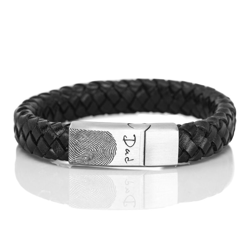 Braided Leather and Stainless Steel Bracelet