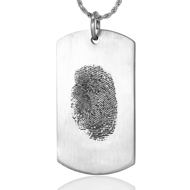 XL Stainless Steel Dog Tag w/ Key Ring