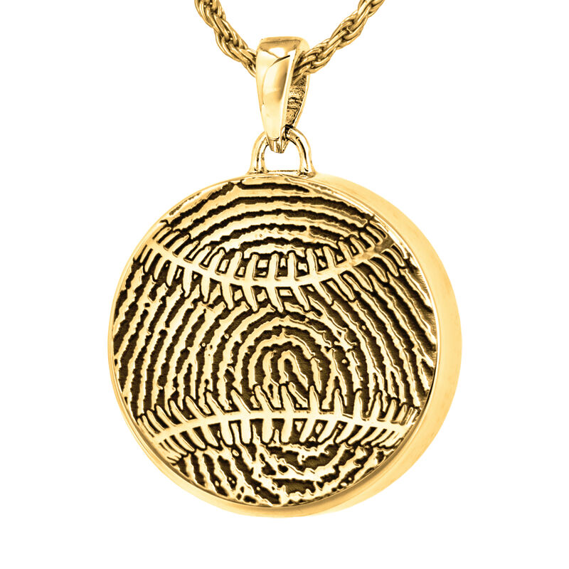 Full Print - 14K Yellow Gold With Companion Chamber Pendant