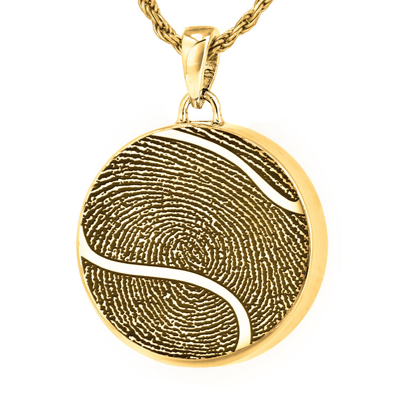 Full Print - 14K Yellow Gold With Chamber Pendant
