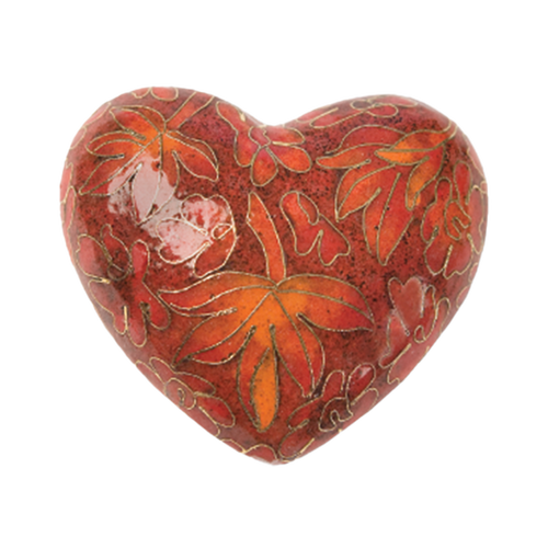 Autumn Leave Cloisonne Heart beautiful piece