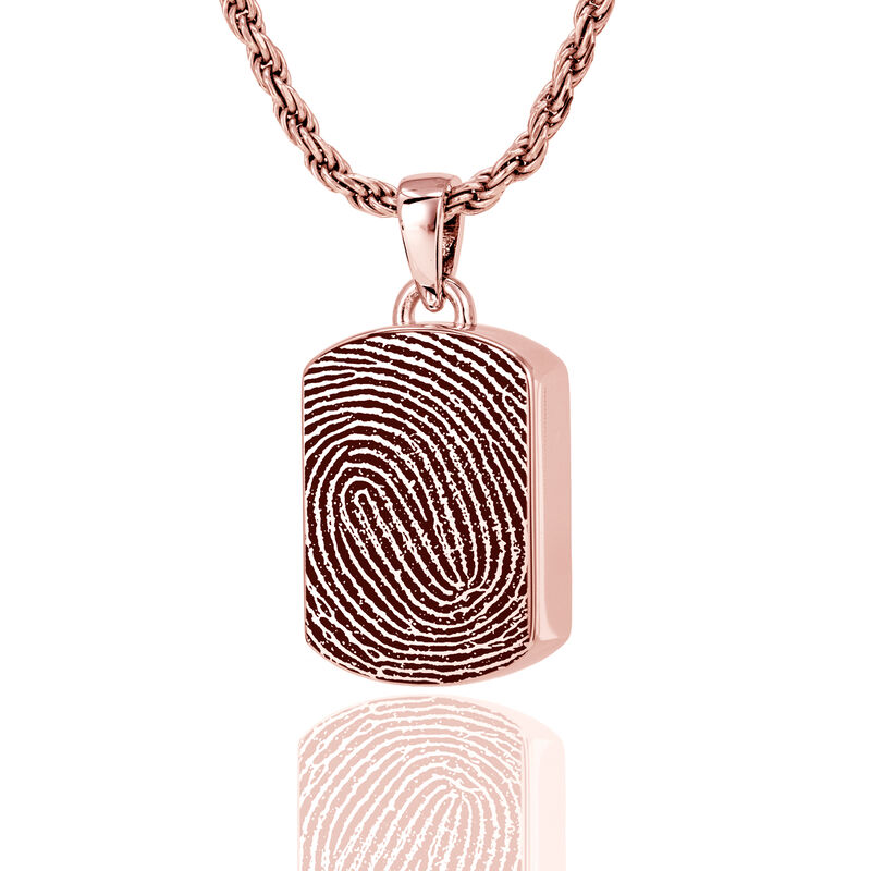 Petite Dog Tag 14K Rose Gold With Chamber Pendant