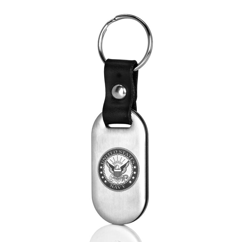 Stainless Steel and Leather Key Ring