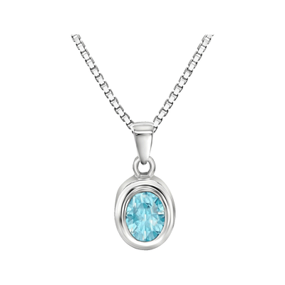 Oval w/March Birthstone