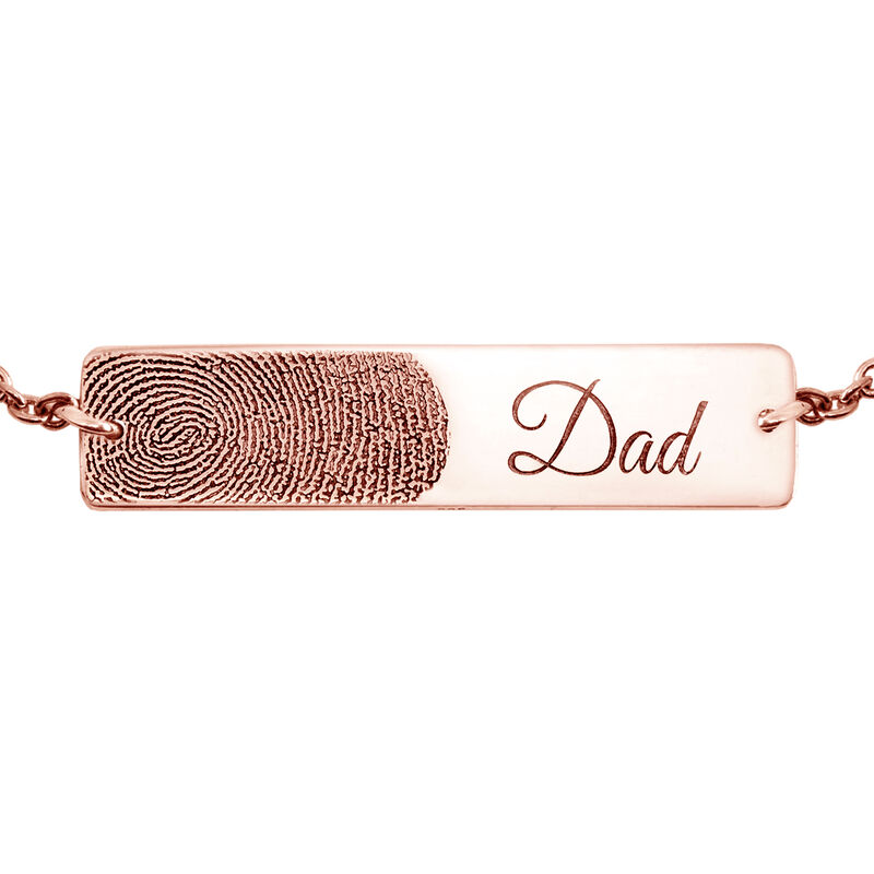 14K Rose Gold Flat Horizontal Bar Bracelet