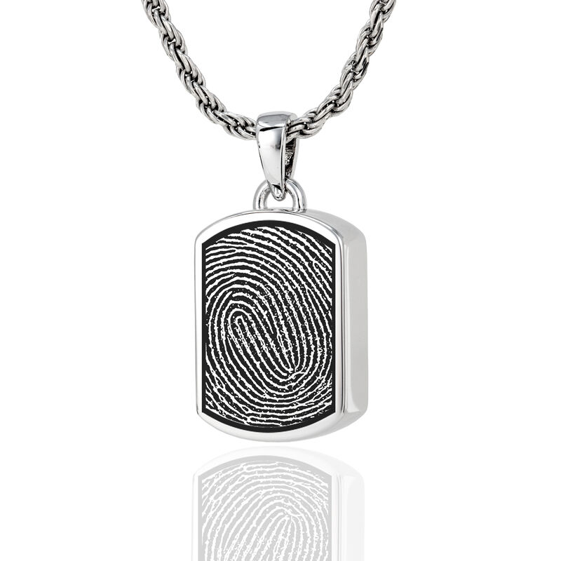 Petite 14K WGold Dog Tag w/ Chamber