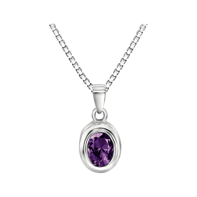 Oval w/February Birthstone