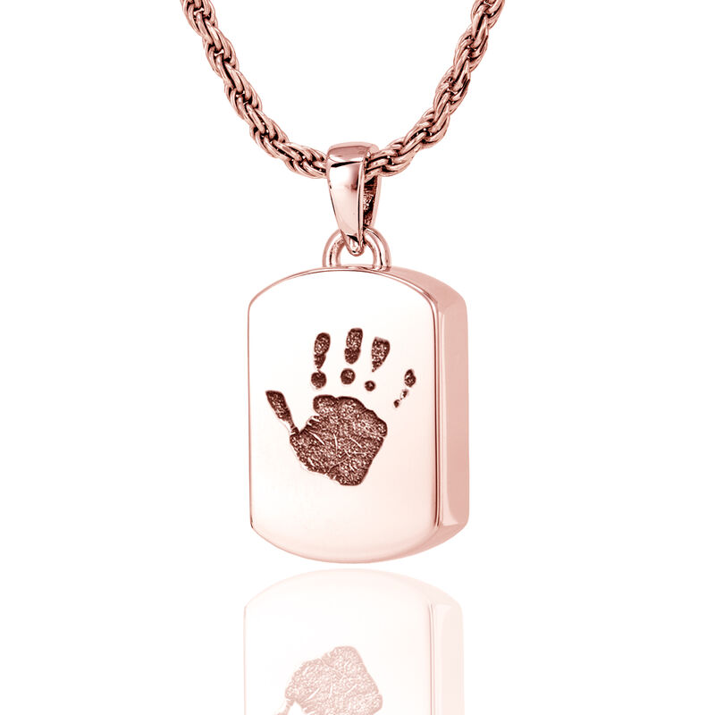 Petite Dog Tag 14K Rose Gold With Chamber Pendant