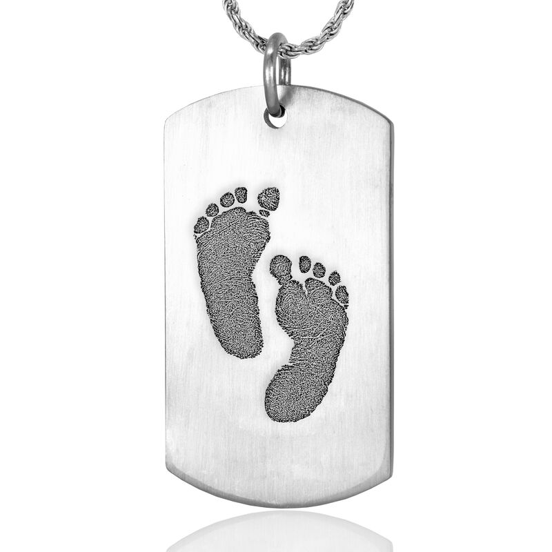 XL Stainless Steel Dog Tag w/ Key Ring