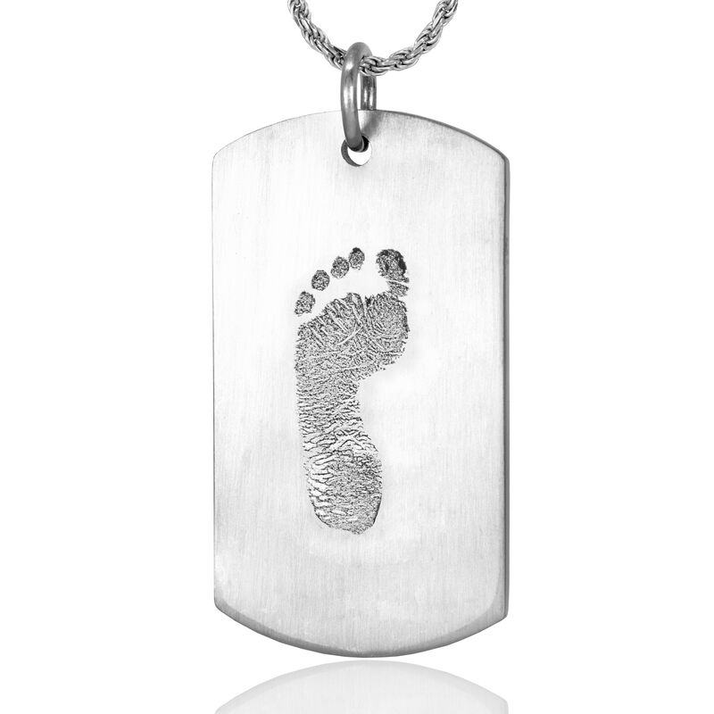 XL Stainless Steel Dog Tag w/ Key Ring