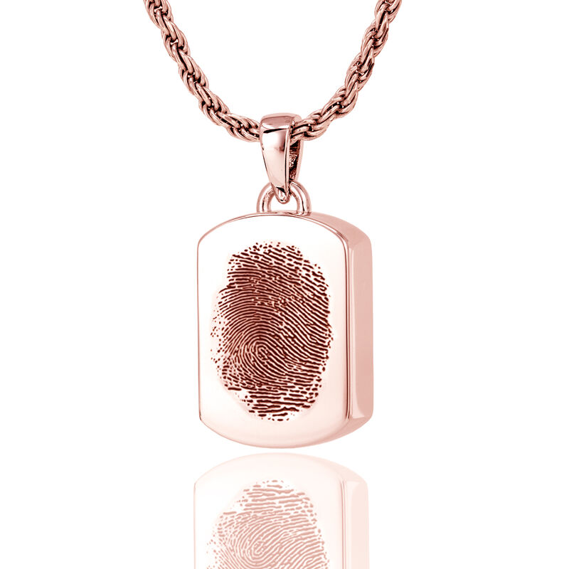 Petite Dog Tag 14K Rose Gold With Chamber Pendant