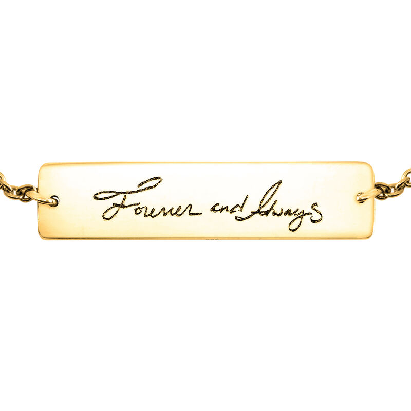 14K Yellow Gold Flat Horizontal Bar Bracelet