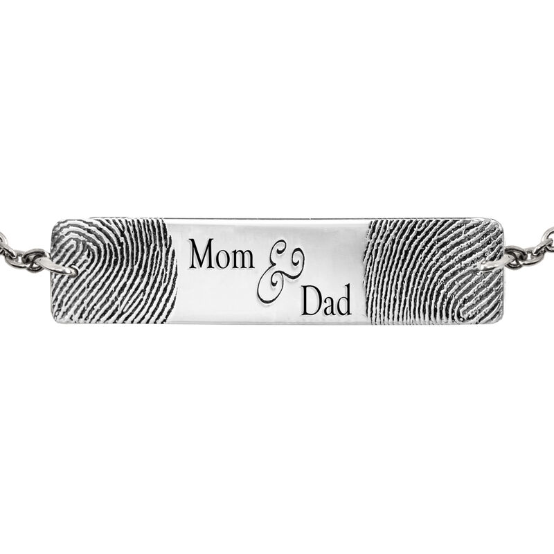 Platinum Flat Horizontal Bar Bracelet