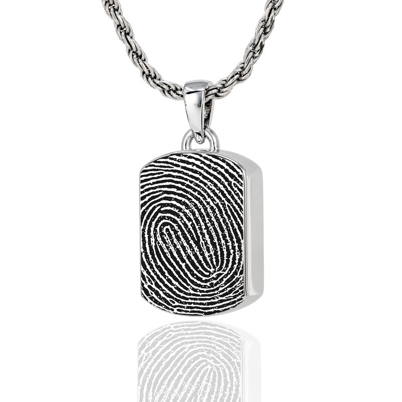 Petite 14K WGold Dog Tag w/ Chamber