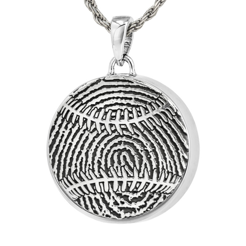 Full Print - 14K White Gold With Chamber Pendant