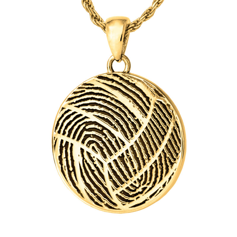Full Print - 14K Yellow Gold Without Chamber Pendant