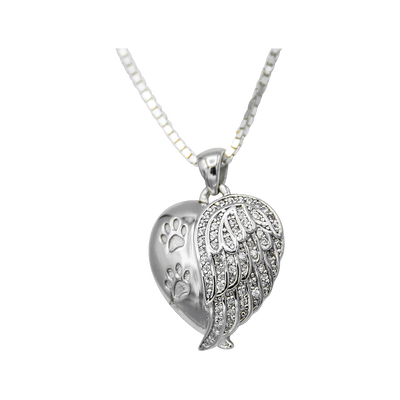 Angel Wings Heart with Paw Prints