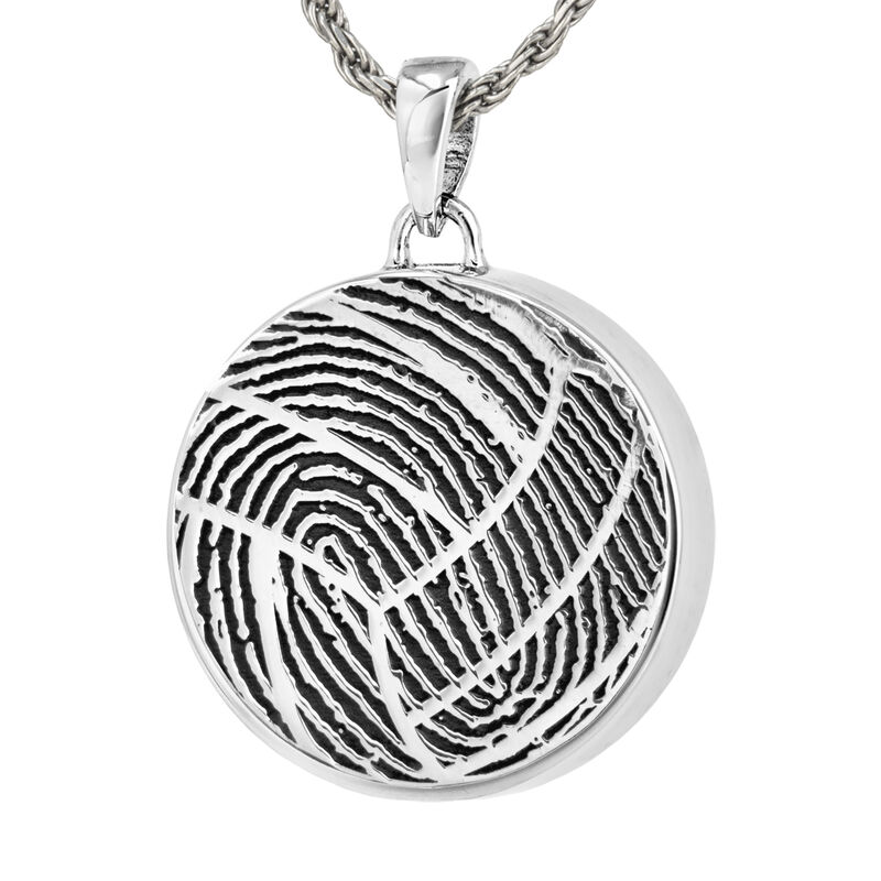 Full Print - 14K White Gold With Chamber Pendant