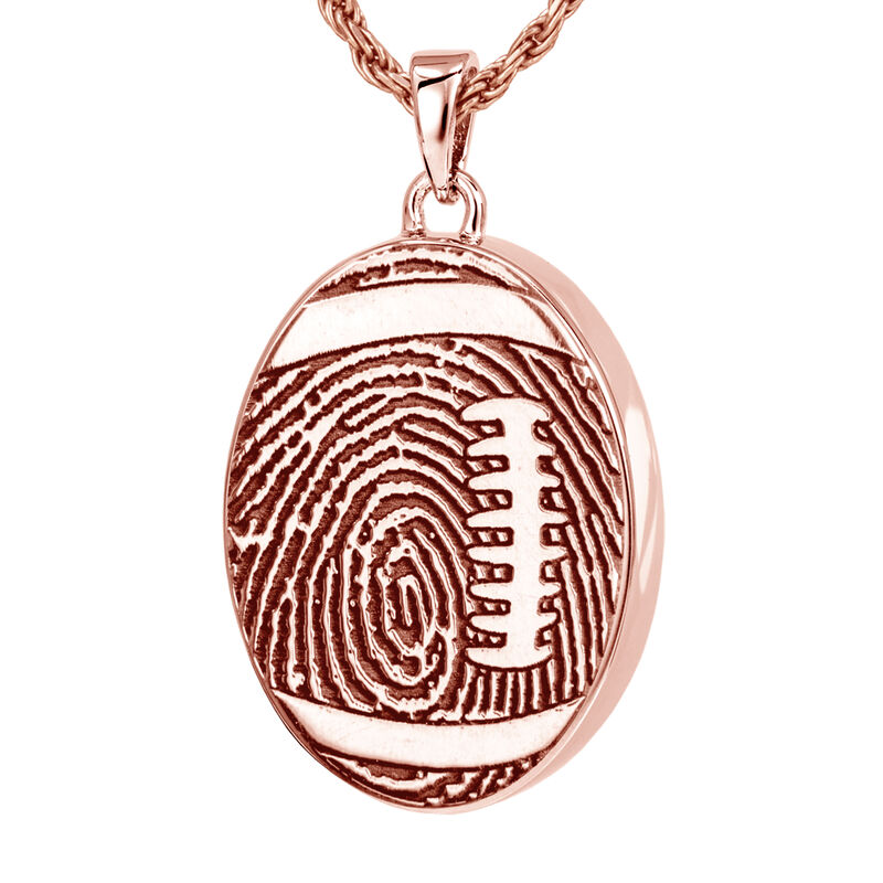 Football with Full Print - 14K Rose Gold With Chamber Pendant 
