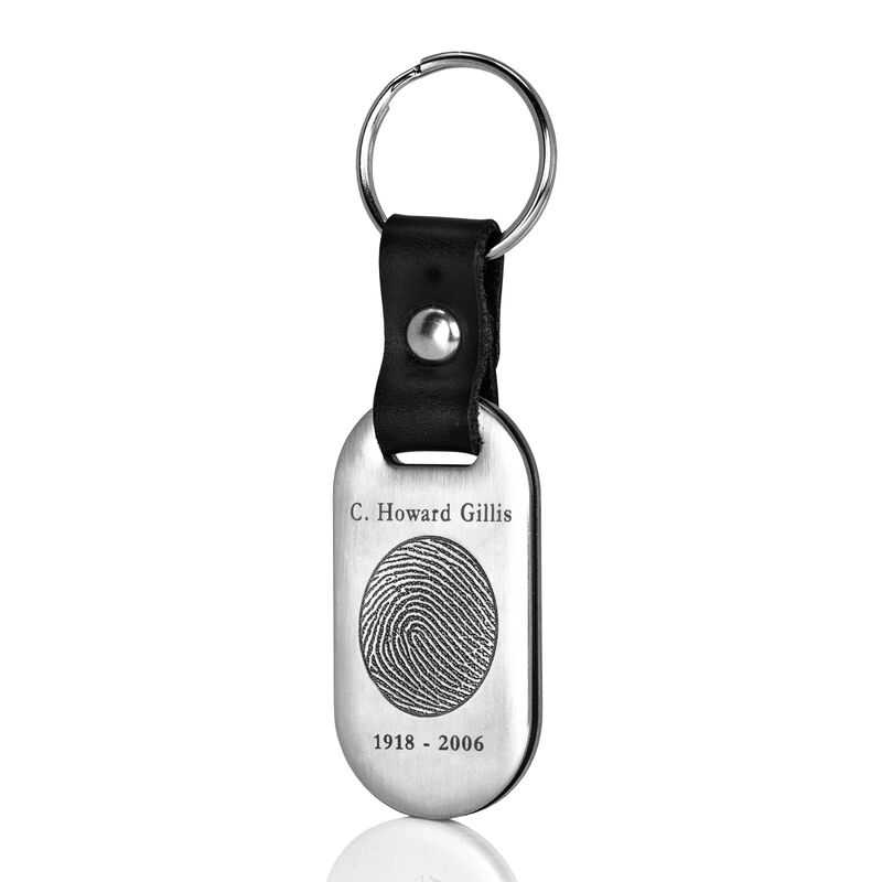 Stainless Steel and Leather Key Ring