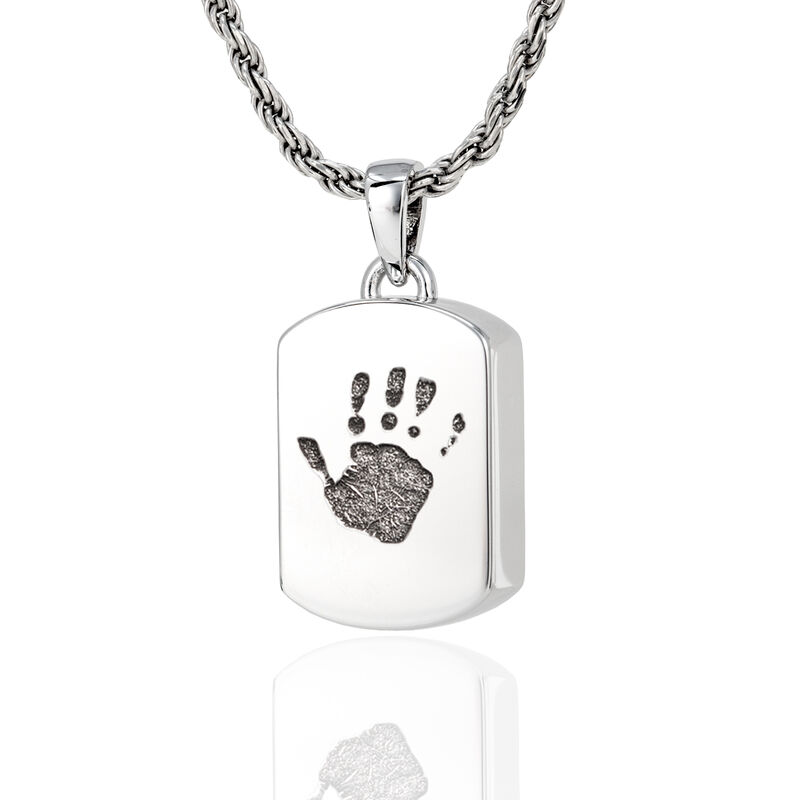 Petite 14K WGold Dog Tag w/ Chamber
