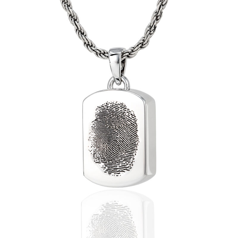 Petite 14K WGold Dog Tag w/ Chamber