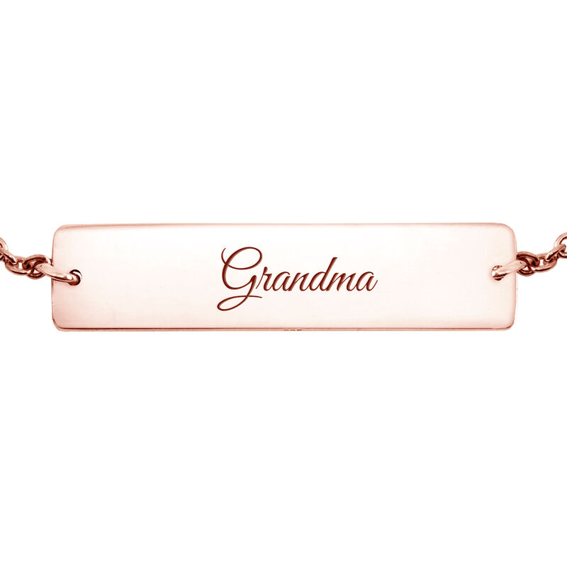 14K Rose Gold Flat Horizontal Bar Bracelet