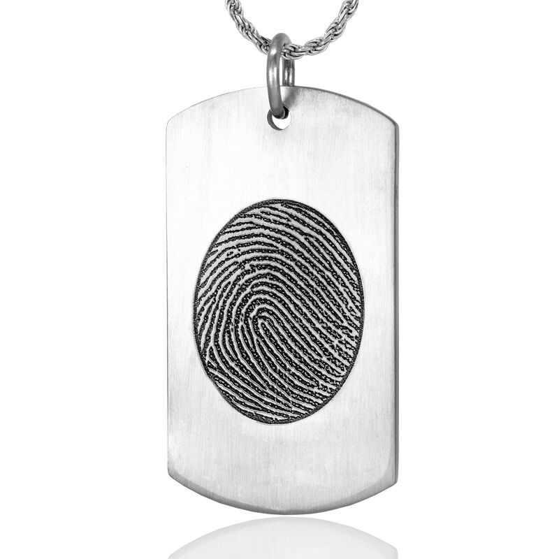 XL Stainless Steel Dog Tag w/ Key Ring