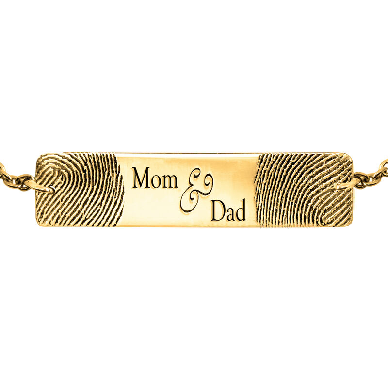14K Yellow Gold Flat Horizontal Bar Bracelet