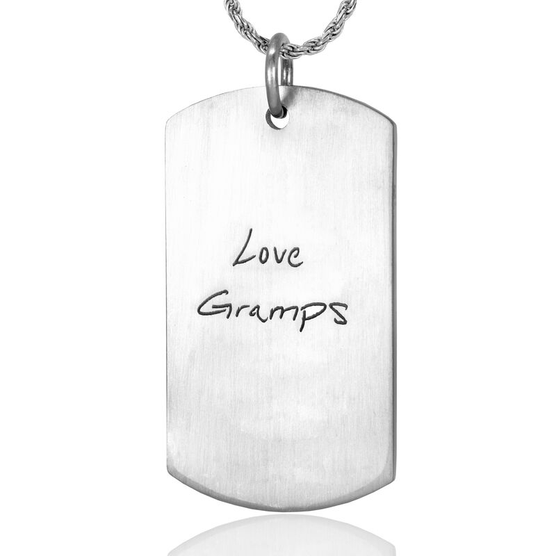 XL Stainless Steel Dog Tag w/ Key Ring