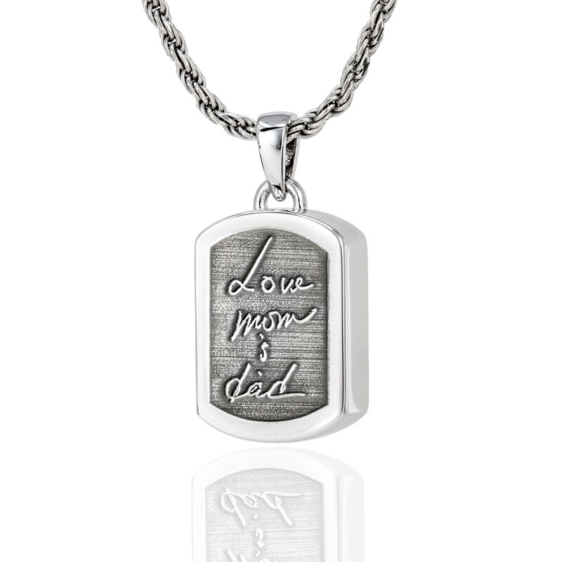 Petite 14K WGold Dog Tag w/ Chamber