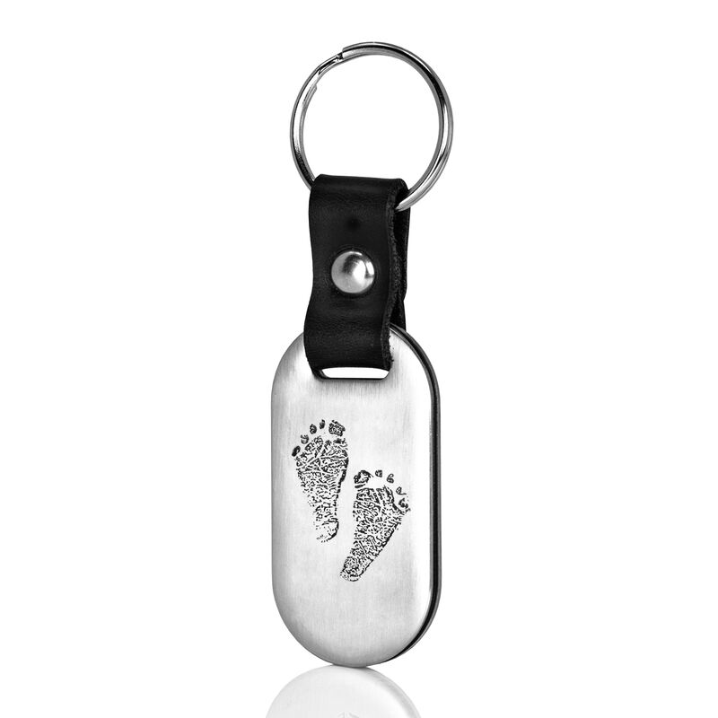 Stainless Steel and Leather Key Ring