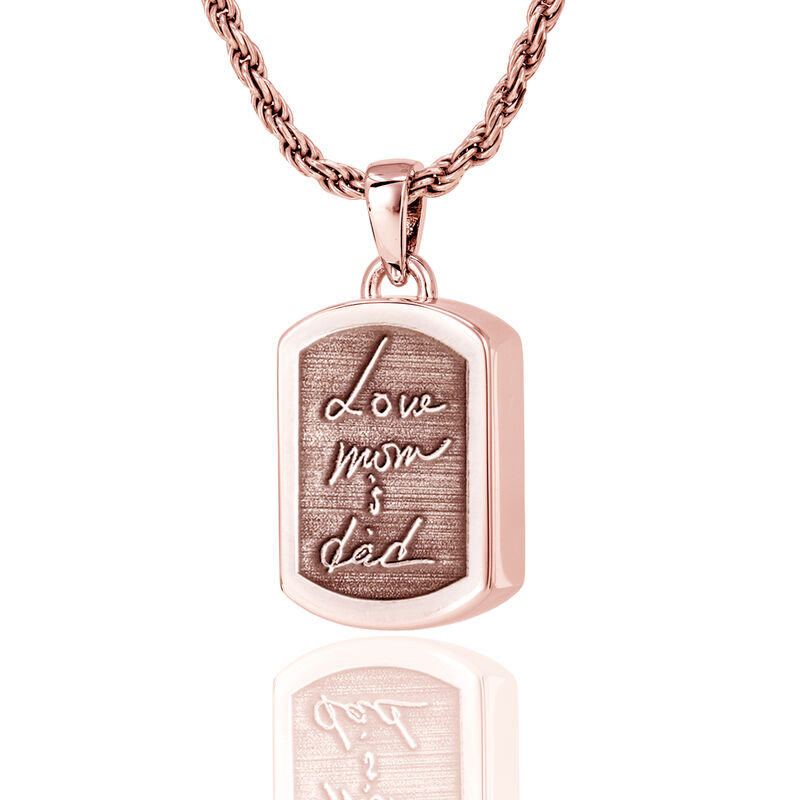 Petite Dog Tag 14K Rose Gold With Chamber Pendant