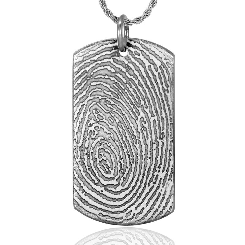 XL Stainless Steel Dog Tag w/ Key Ring