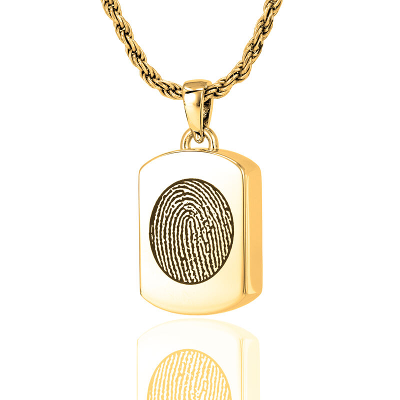 Petite 14K YGold Dog Tag w/ Chamber