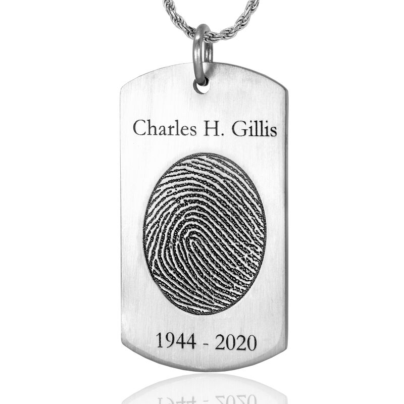 XL Stainless Steel Dog Tag w/ Key Ring