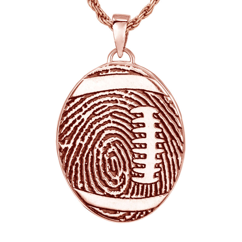 Football with Full Print - 14K Rose Gold Without Chamber  Pendant