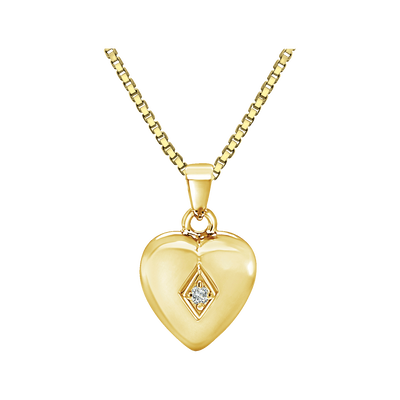 Heart w/CZ Stone - Gold Plated