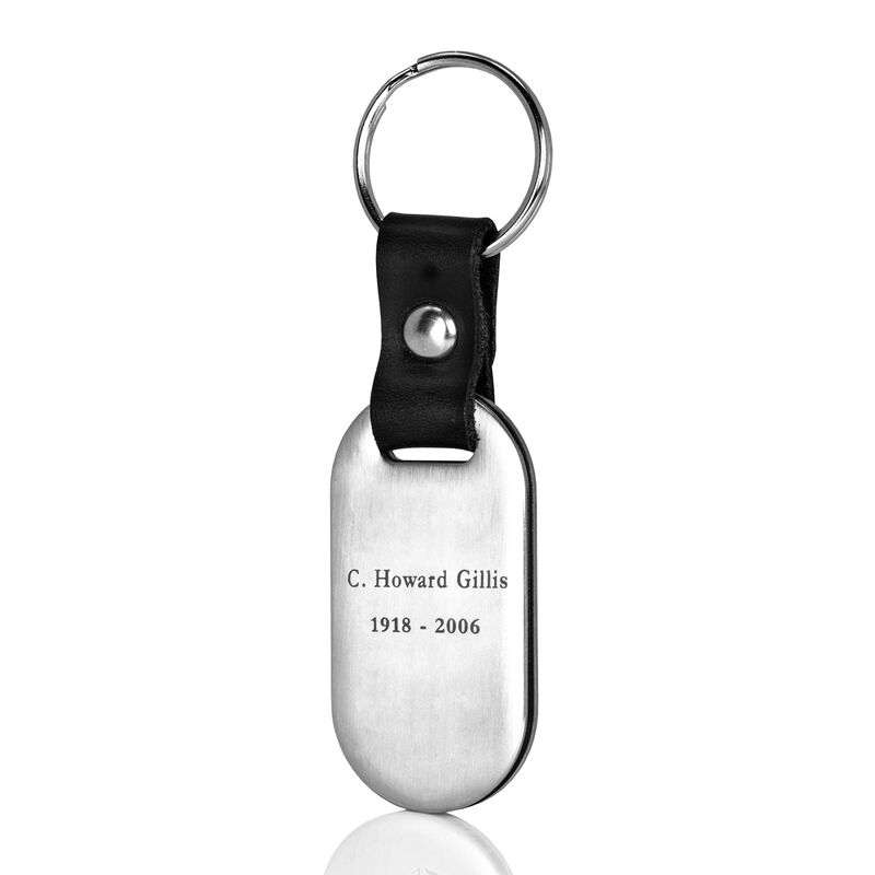 Stainless Steel and Leather Key Ring