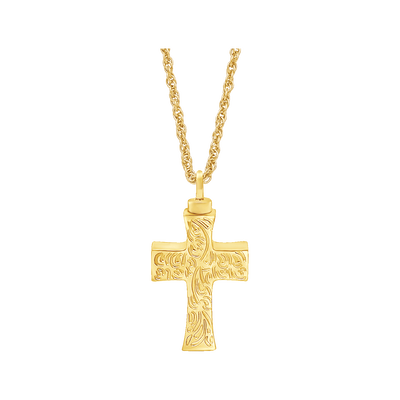 Etched Cross - Gold Plated