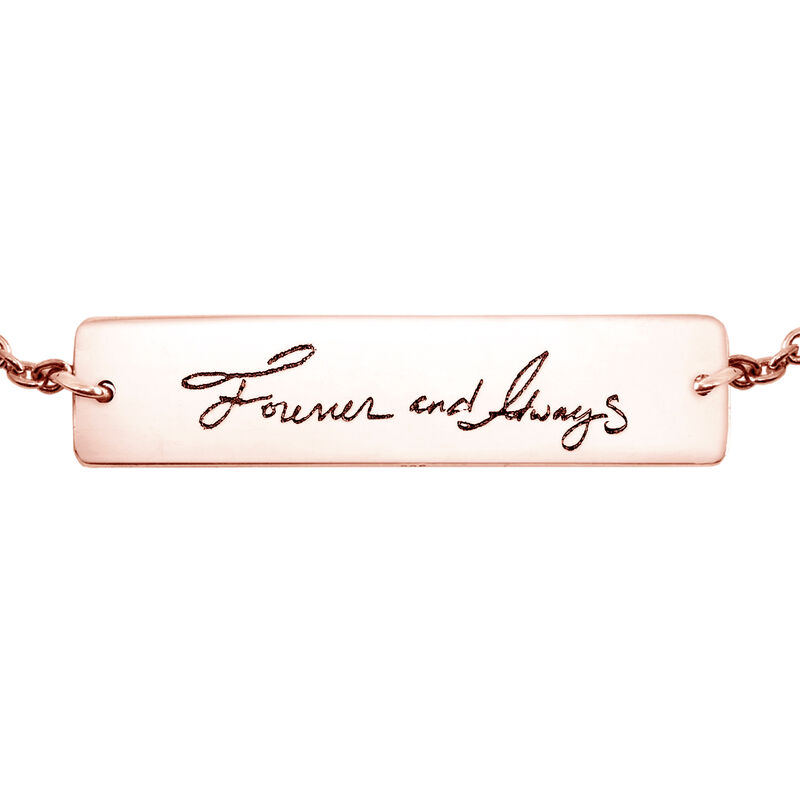 14K Rose Gold Flat Horizontal Bar Bracelet