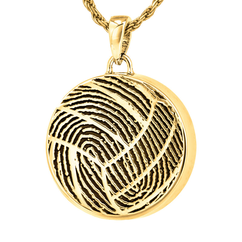 Full Print - 14K Yellow Gold With Chamber Pendant
