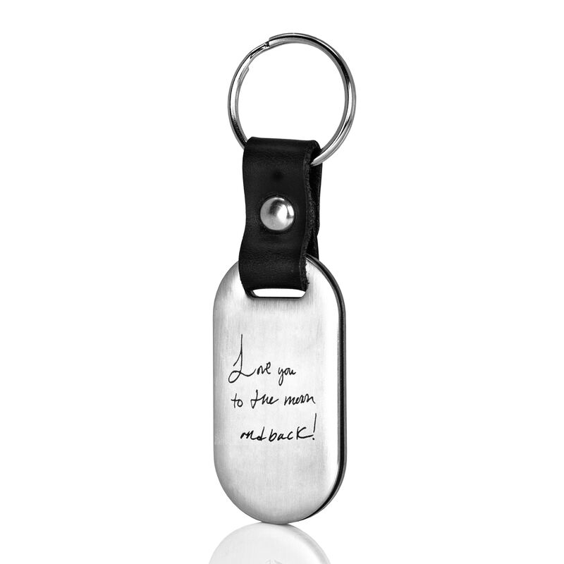 Stainless Steel and Leather Key Ring