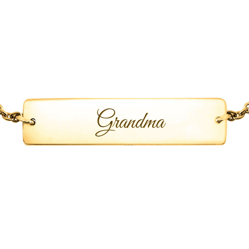 14K Yellow Gold Flat Horizontal Bar Bracelet
