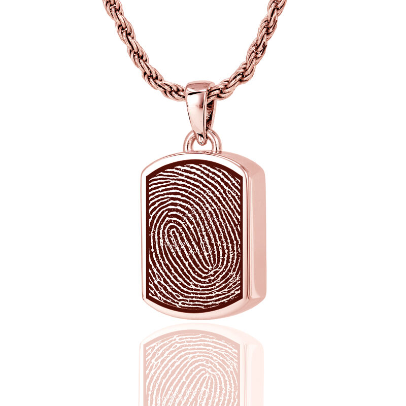 Petite Dog Tag 14K Rose Gold With Chamber Pendant