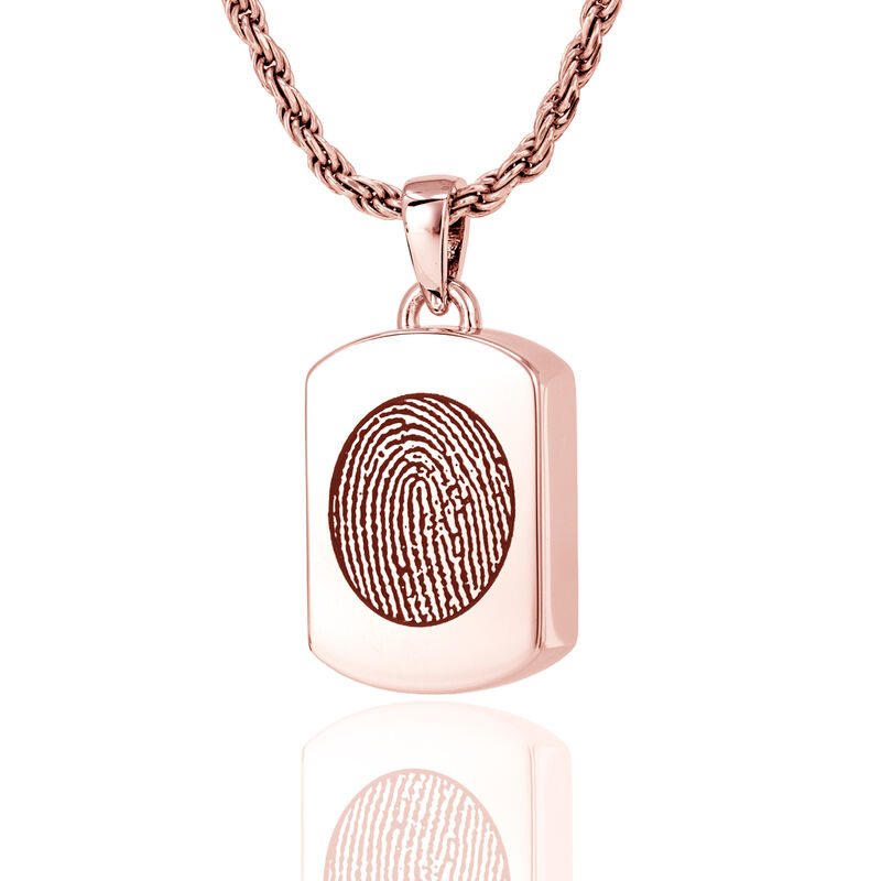 Petite Dog Tag 14K Rose Gold With Chamber Pendant