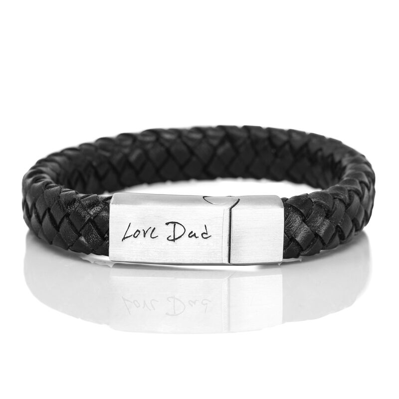 Braided Leather and Stainless Steel Bracelet