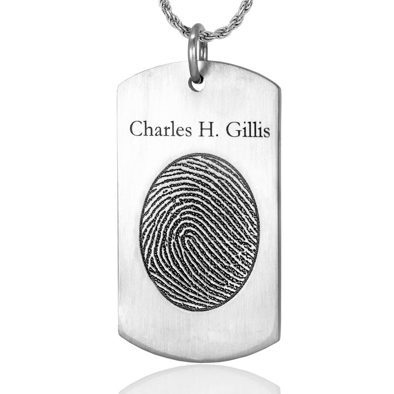 XL Stainless Steel Dog Tag w/ Key Ring
